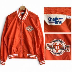 VTG Chalk Line Tennessee Volunteers Jacket Large Orange Vols Snap Windbreaker